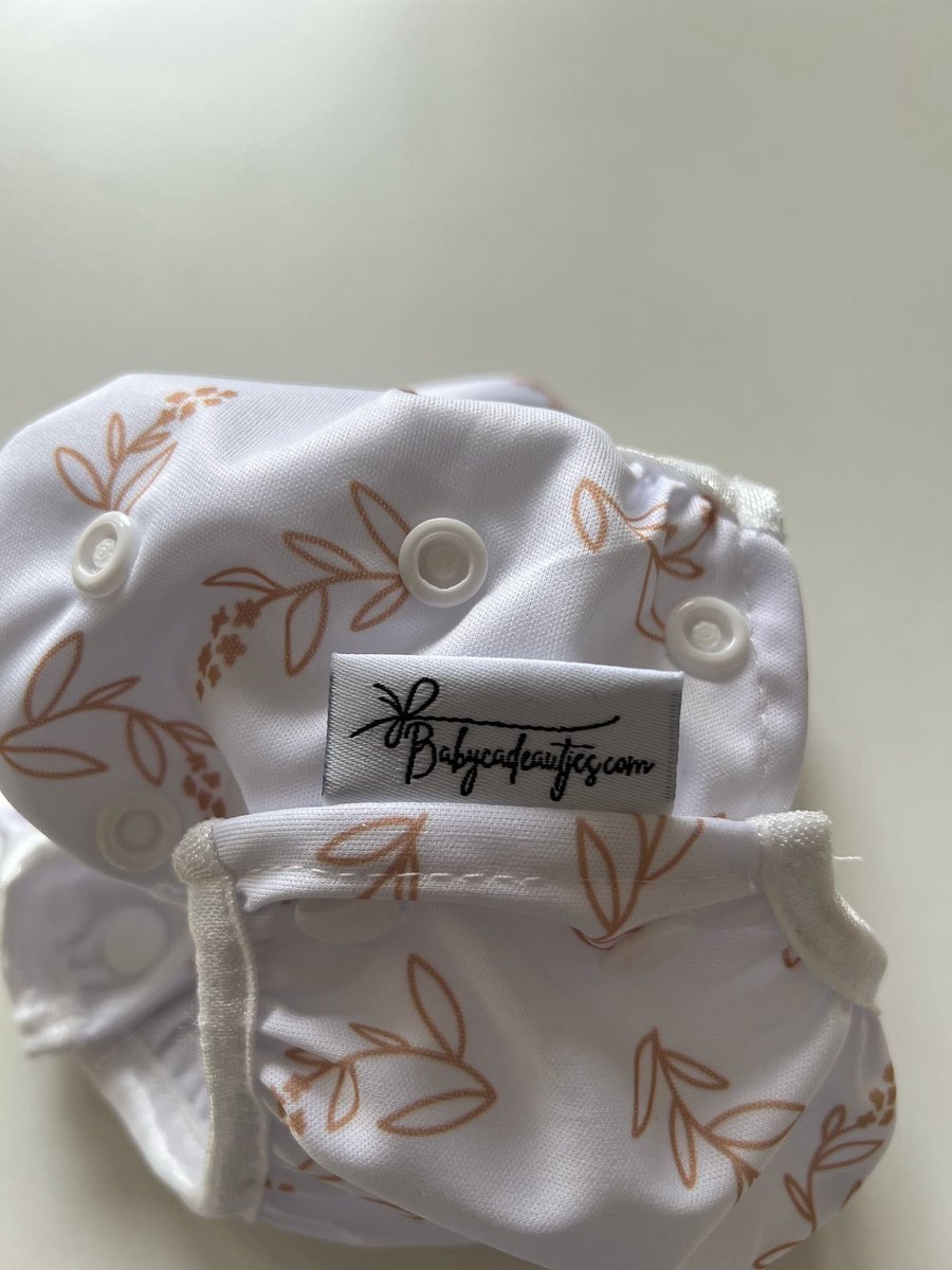 Wasbare zwemluiers baby - Bladgoud design - 3 - 15kg — afbeelding 3