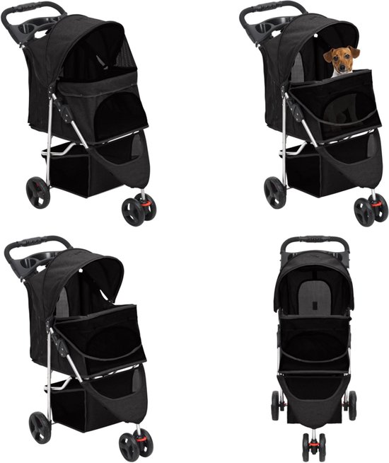 Vidaxl Hondenwagen Grijs Hondenwandelwagen