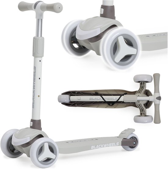 Blackwheels BLINK SOFT BEIGE Step - Kind Scooter met 3 LED Wielen - Veilig