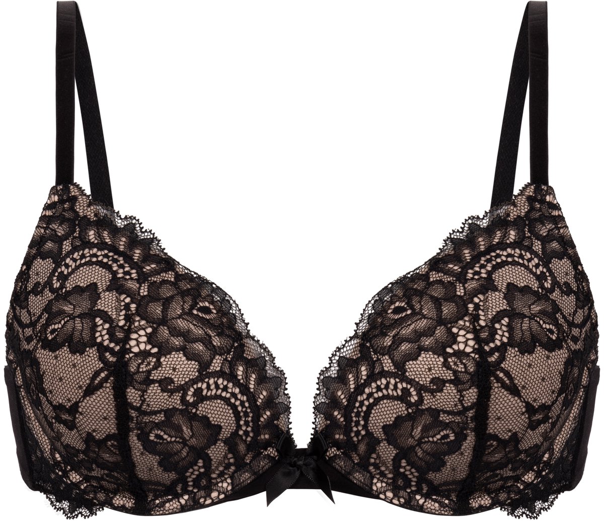 Hunkemöller Dames Lingerie Voorgevormde push-up beugel bh Teddy - Zwart - maat B70