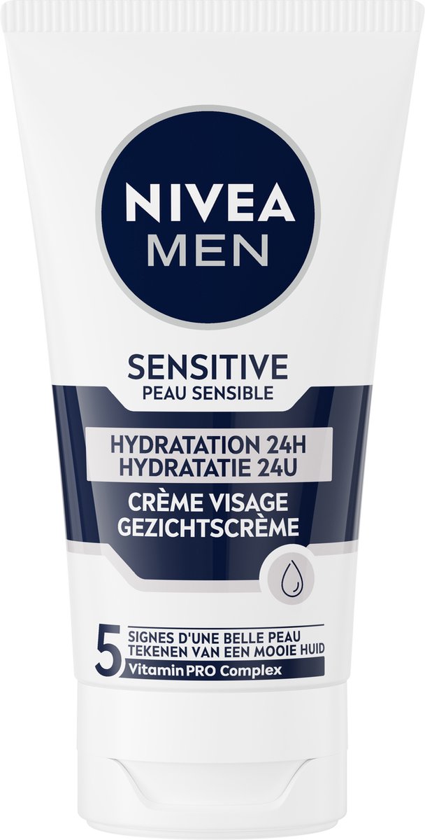 Goedkoopste NIVEA MEN Sensitive Dagcrème Gezicht - 24H Hydratatie - Moisturizer - Gezichtscrème - 75 ml