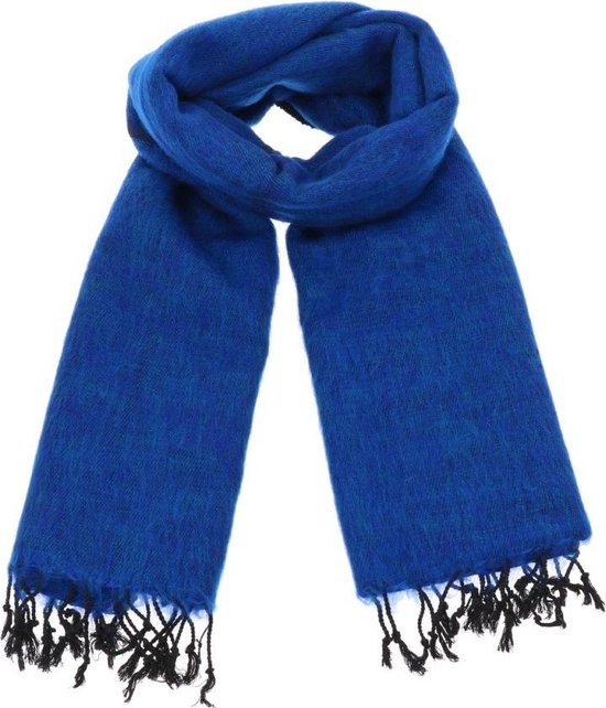 Pina - brede 'yakwol' sjaal of omslagdoek - koningsblauw | bol.com