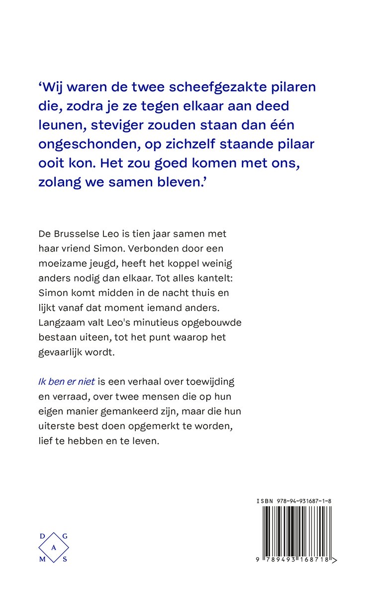 Ik ben er niet - back cover