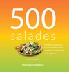 Voorblad van "500 salades" met foto van salade en tekst