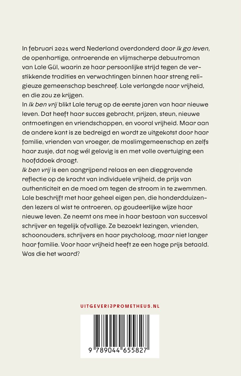 Ik ben vrij - back cover