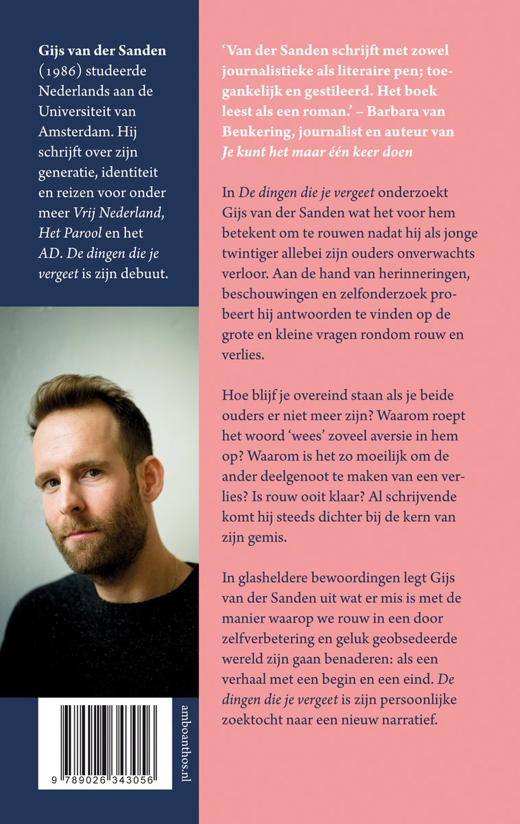 De dingen die je vergeet - back cover