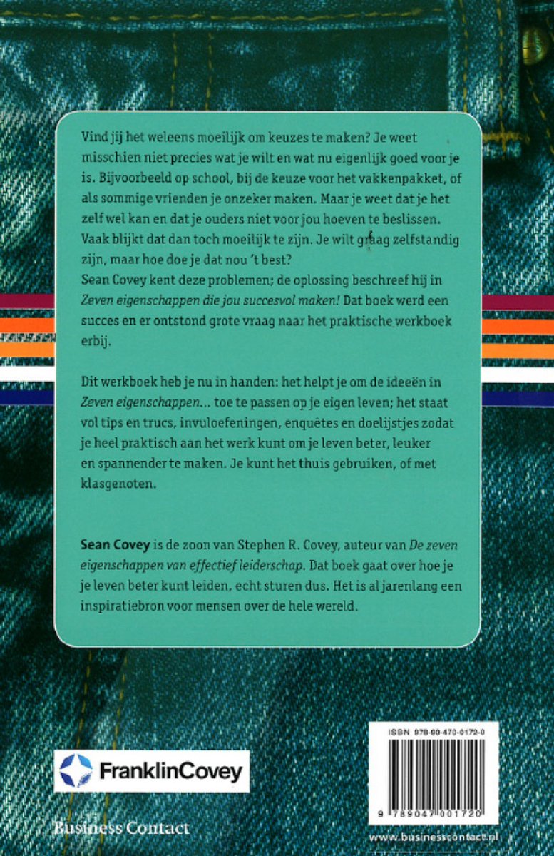 Zeven eigenschappen die jou succesvol maken! Werkboek - back cover