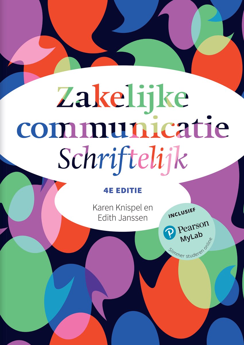 Omslag van Zakelijke communicatie - Schriftelijk, 4e editie met MyLab NL toegangscode