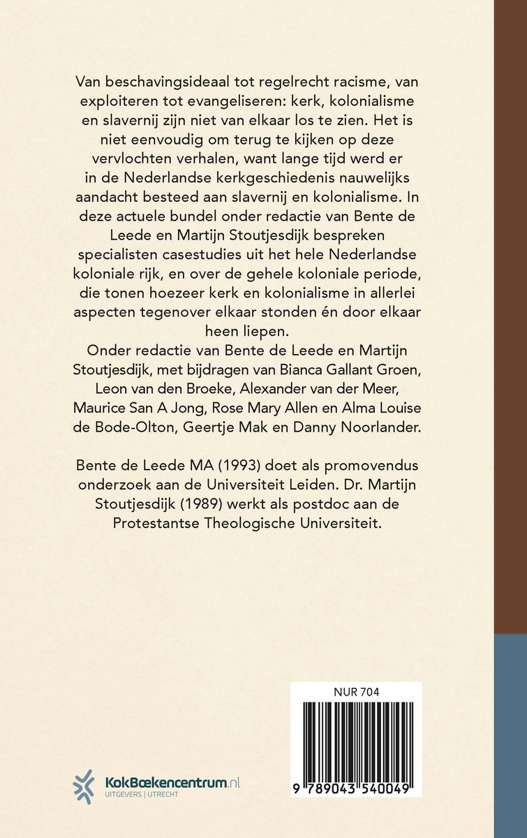 Kerk, kolonialisme en slavernij - back cover