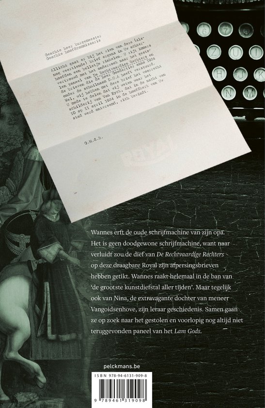 Een oude typemachine met een brief erop. Tekst: 'G.W.D.A.S.'