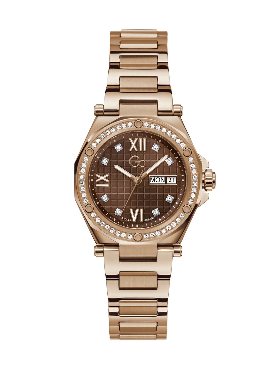 Gc Gc Legacy Lady Quartz Day Date Watch Rosé Gouden Tint Case: 100% Stainless Steel | Armband: 100% Stainless Steel 34 Z20001L4MF