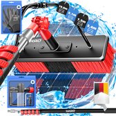 MASKO Brosse De Lavage Télescopique 7,2m Avec Raccord Eau - Nettoyage Fenêtres, PV Et Véhicules
