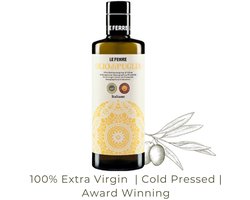 LeFerre OLIO DI PUGLIA - Premium Extra Vierge Olijfolie - 500 ml - 100% Italiaanse olijven - I.G.P. gecertificeerd - Superieure kwaliteit - Eerste koude persing - Rijk aan antioxidanten - Bekroonde olijfolie