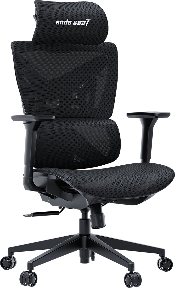 Afbeelding 2 van Andaseat X-Air Mega Premium Mesh Gaming chair - gamestoel - ergonomische bureaustoel volwassenen - nek en rug steun - verstelbaar comfort - kras en vlek bestendig - metalen onderstel- Zwart stof/weefsel - zitgedeelte van Mesh