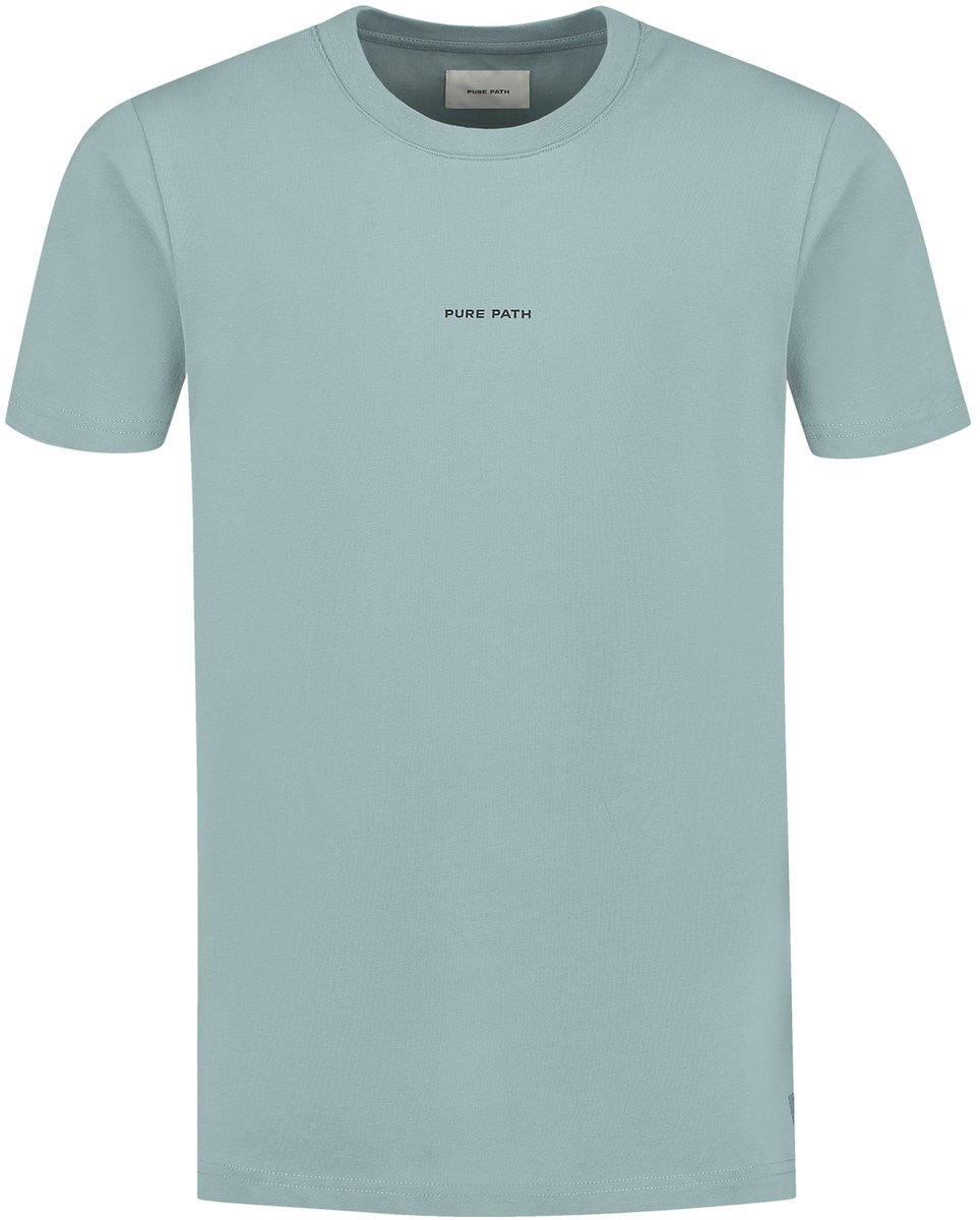 PURE PATH Regular Fit Crewneck Ss T-shirts Polo's & T-shirts Heren - Polo shirt - Lichtblauw - Maat S