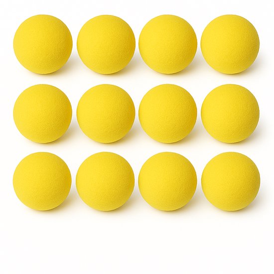 Zachte bal geel tennis foam bal 12 stuks