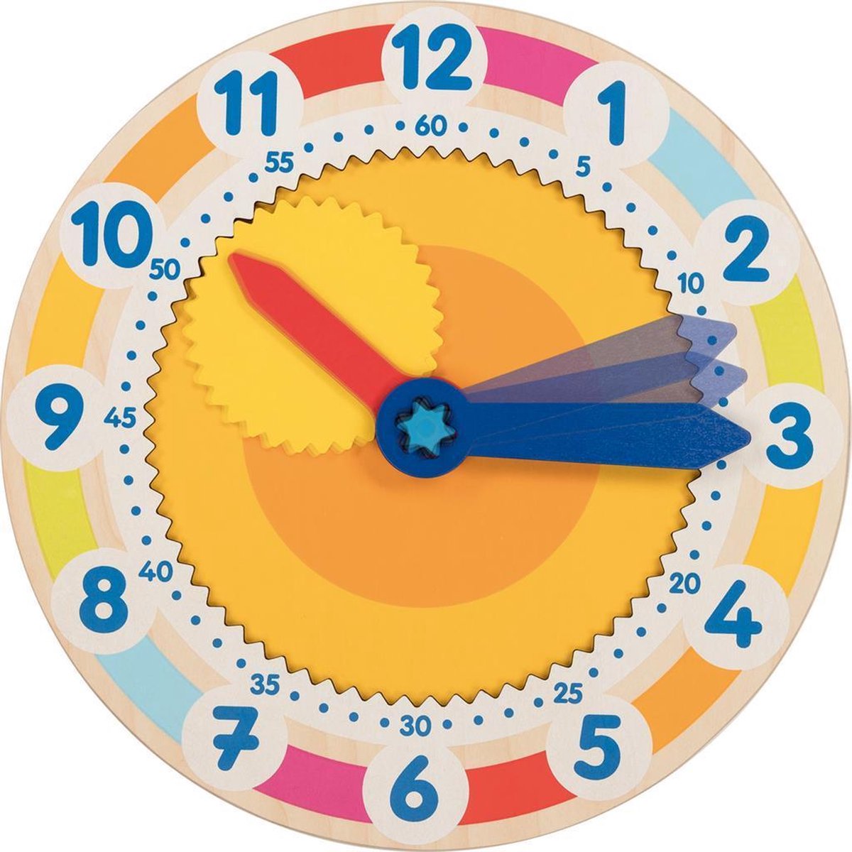 Goki Clock with cog wheel - learn to tell the time