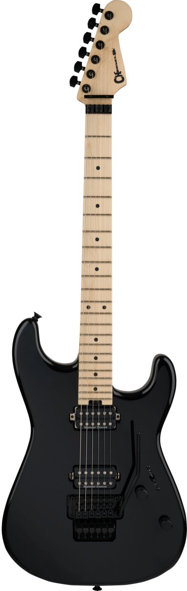 Charvel Pro-Mod San Dimas Style 1 HH FR MPL Gloss Black - ST-Style elektrische gitaar