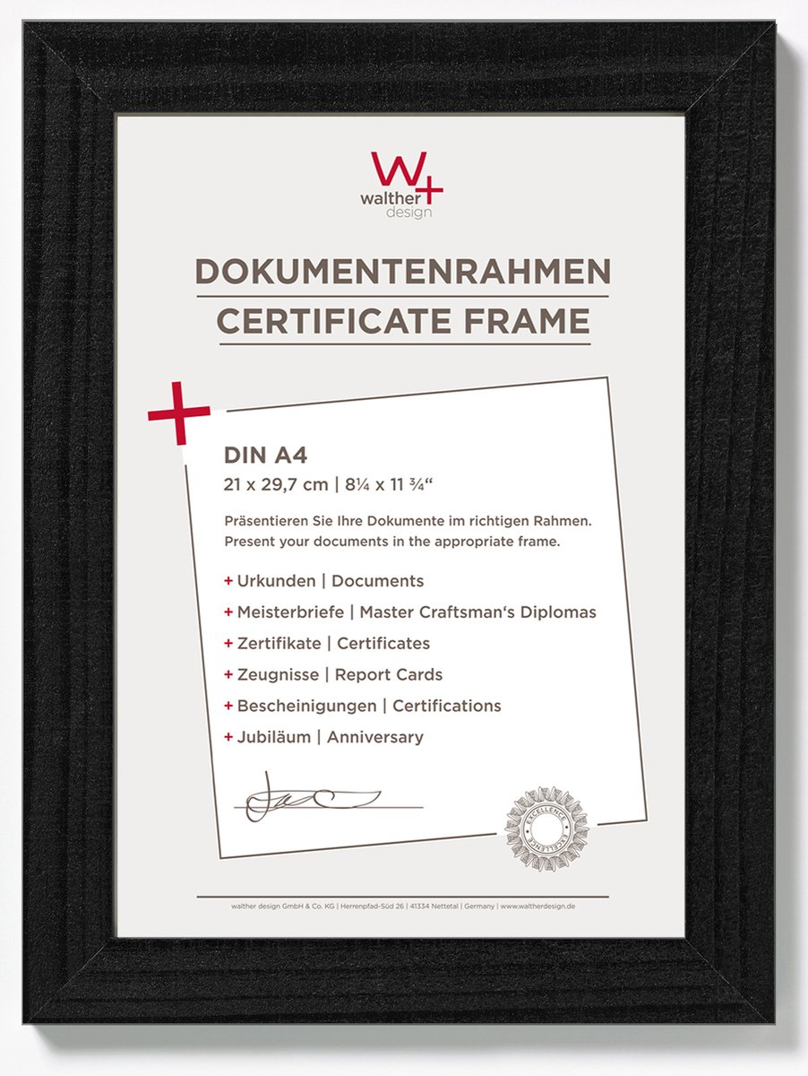 Walther Home - Houten lijst - Fotoformaat 21x29,7 cm (DIN A4) - Zwart