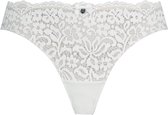 Hunkemöller Dames Lingerie String Marine - Wit - maat 2XL