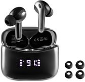 Bol.com Draadloze oordopjes - BT 5.3 en Noise Cancelling - Bluetooth Oortjes - USB-C Oplaadcase - tot 20 uur Accu - Zwart - van ... aanbieding