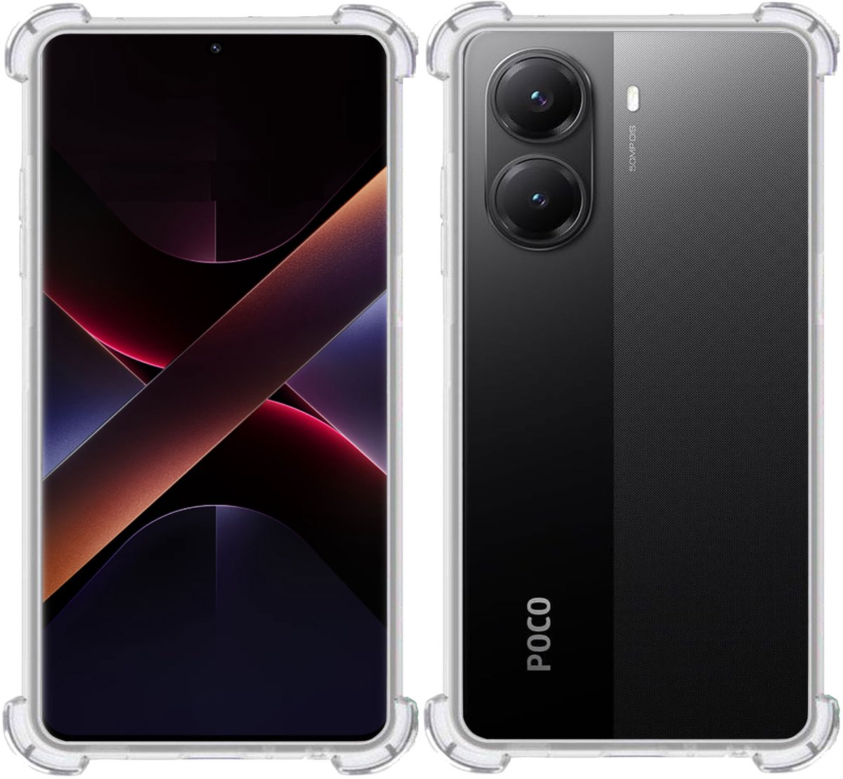 TechNow Hoesje geschikt voor Poco X7 Pro – Extreme Shock Case – Case Transparant