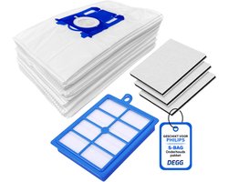DEGG® - Onderhoudspakket XL - Geschikt voor Philips S-BAG - inclusief 1x H13 hepa filter - 3x Motorfilter - 10x S-BAG stofzuigerzakken - Combideal
