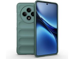 Hoesje voor Oppo Reno12 F/Reno12 FS - Phonesta GripShell Silicone Back Cover - Donkergroen