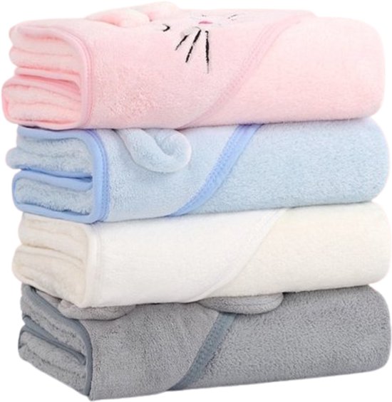 Baby & kids Casey - Grijze Badcape Olifant - Wikkeldeken - Kraam cadeau - Babyshower cadeau - Omslagdoek baby - Super zacht - Fleece deken. van Baby & kids Casey — afbeelding 4