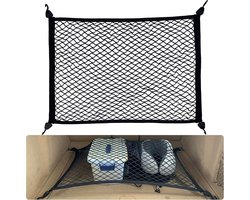 Kofferbaknet voor campers - voorzien van 4 sterke verstevigde haken - 1 stuk - kan de meeste kofferbaknetten voor campers ophangen - bagagenet - diversen isolatie - opbergtas modificatie benodigdheden auto - 70x50cm