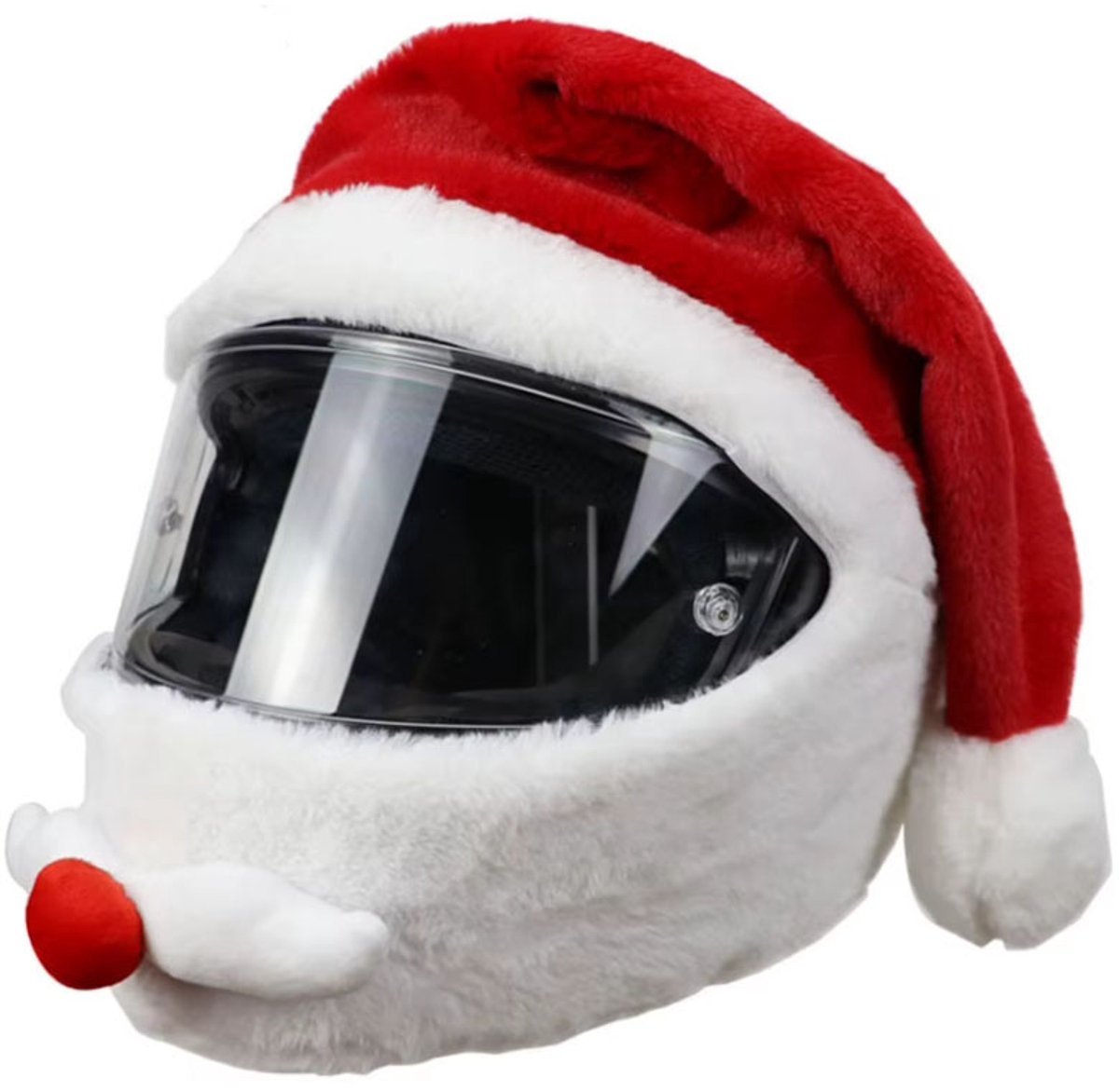 Actie4you® - Santa Claus Kerstmuts - Helmcover - Motor - Scooter – Helmhoes - Universeel