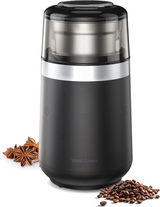 Elektrische Koffiemolen - Koffiebonen Maler - 180W - Zwart - BPA-Vrij - Vivid...
