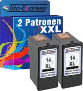 Set van 2x gerecyclede inkt cartridges voor Lexmark 14