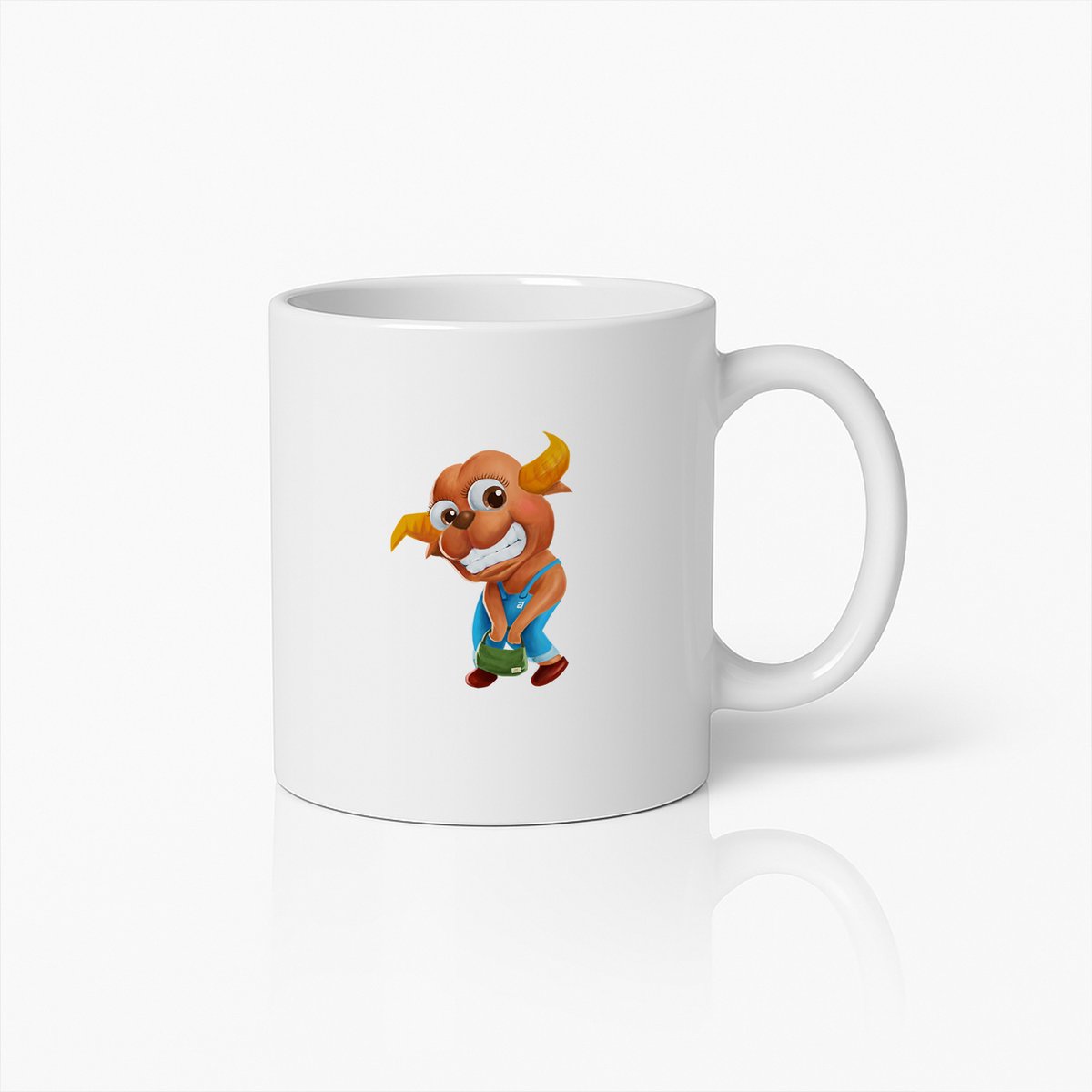 Grappige Cartoon Stier Mok – Unieke Keramische Koffiebeker met Speels Stierontwerp