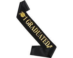 LUQ - Graduation Sjerp – Zwart met Gouden Tekst – Accessoire Geslaagd, Afstuderen & Graduation