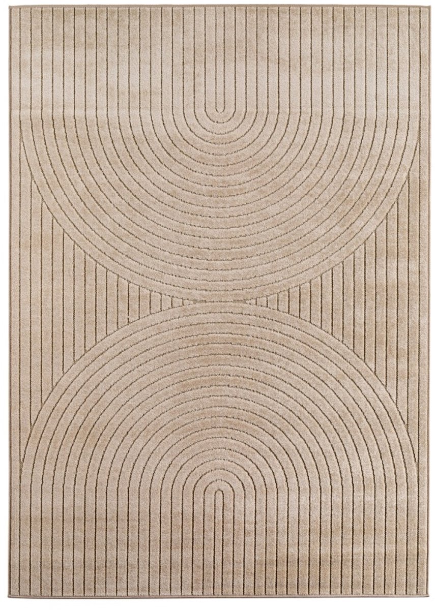 Nova – Vloerkleed Siena Beige – Binnen En Buiten Vloerkleed – Laagpolig – Japandi stijl – 120x170 cm