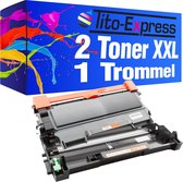 PlatinumSerie 2x toner alternatief voor Brother TN-2010 + drum DR-2200