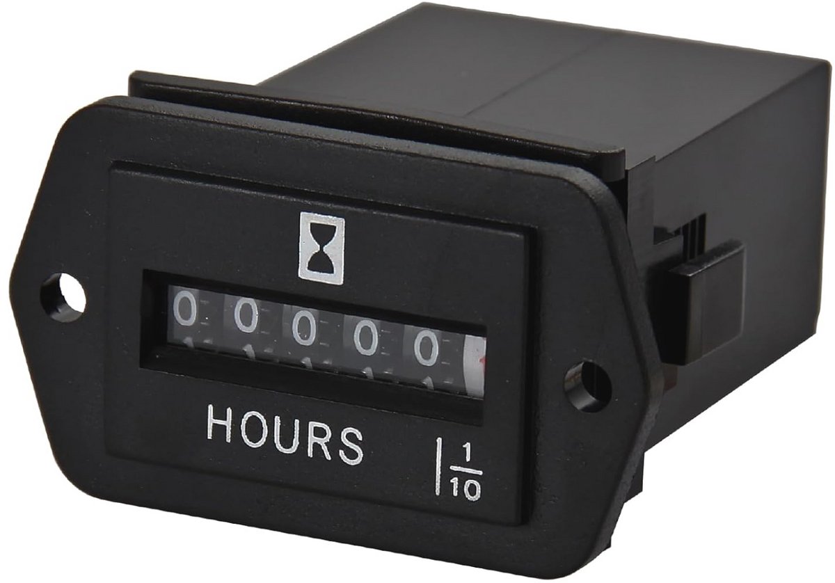 Mechanische Bedrijfsurenteller voor Gelijkstroomapparaten - 6-80V, Tot 9999,9 Uur