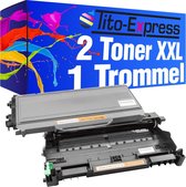 PlatinumSerie® drum & 2 toner XL alternatief voor Brother DR-2100 & TN-2120 black 3.000 pagina's toner 12.000 pagina's drum