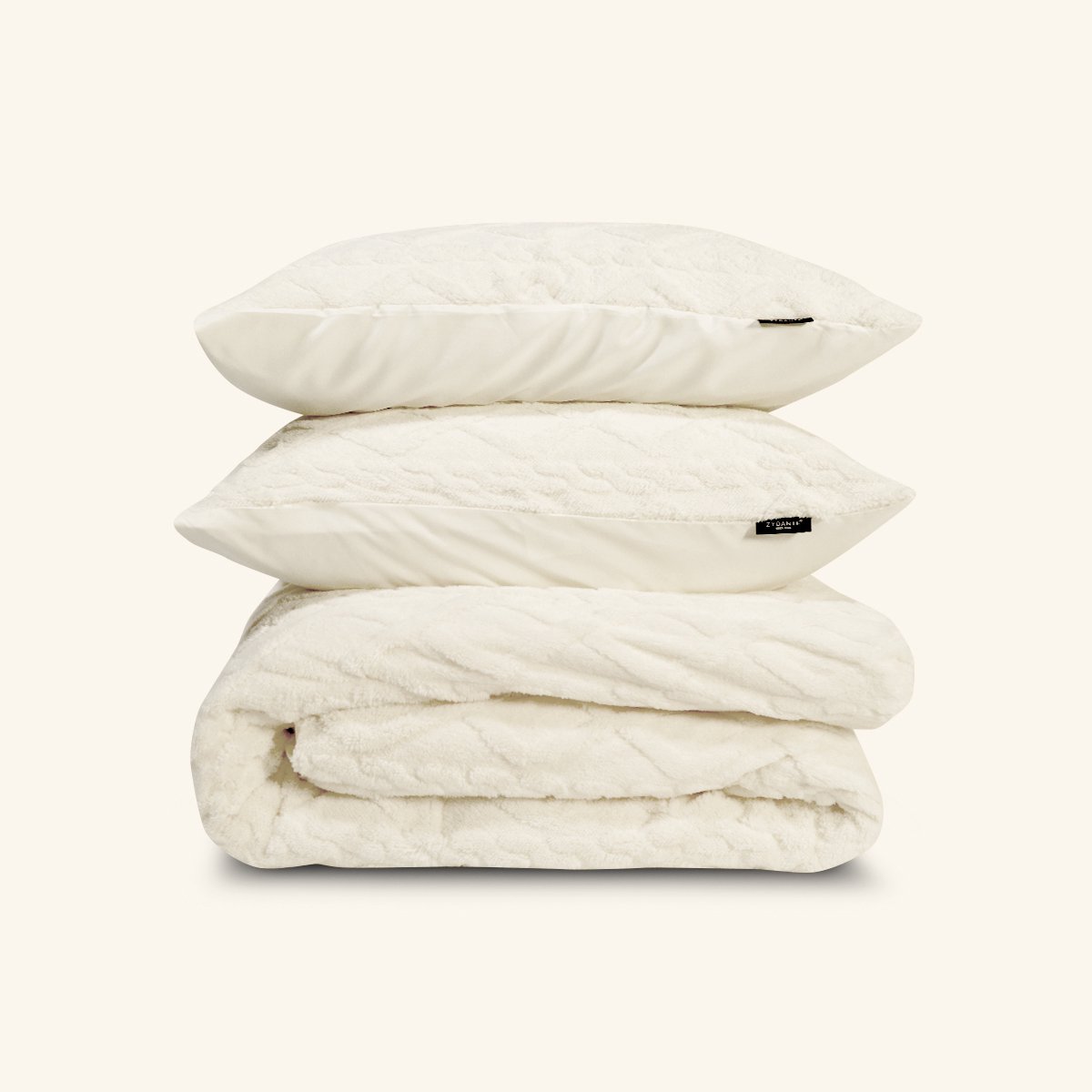 Zydante Dekbedovertrek Set 140x200/220 cm - met 1 kussensloop - Jacquard Teddy Whisper White