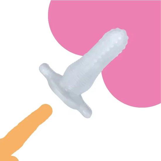 Foto: Holle dildo past een penis of vibrator in extra penetratie intens gevoel sleeve zeer goede kwaliteit buttplug anaal