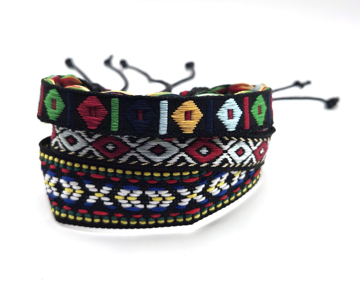 Heren Armbanden set- Touwarmbanden- Ibiza armbanden 3 stuks- Multicolor Rood Groen Blauw Geel- Man- Gevlochten Armbanden- Festival Armbanden- LiLaLove