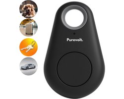 PureVolt Mini GPS Tracker – Draagbare Bluetooth Tracker voor Huisdieren, Sleutels & Bagage – Real-Time Locatiebepaling – Waterdicht & Compact – Geschikt voor iOS & Android - Zwart