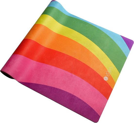 Combo Yogamat - 2-in-1 Mat en Handdoek - Ideaal voor Hot Yoga - 1 stuk - Regenboog - Eco Luxe - 3,5 mm van Merkloos — afbeelding 2