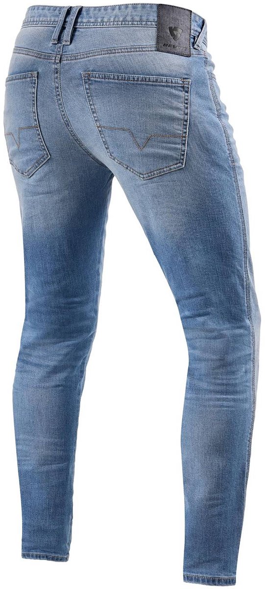 REV'IT! Jeans Piston 2 SK Lichtblauw Used Motorjeans - Maat L34/W28 - Broek – foto 5