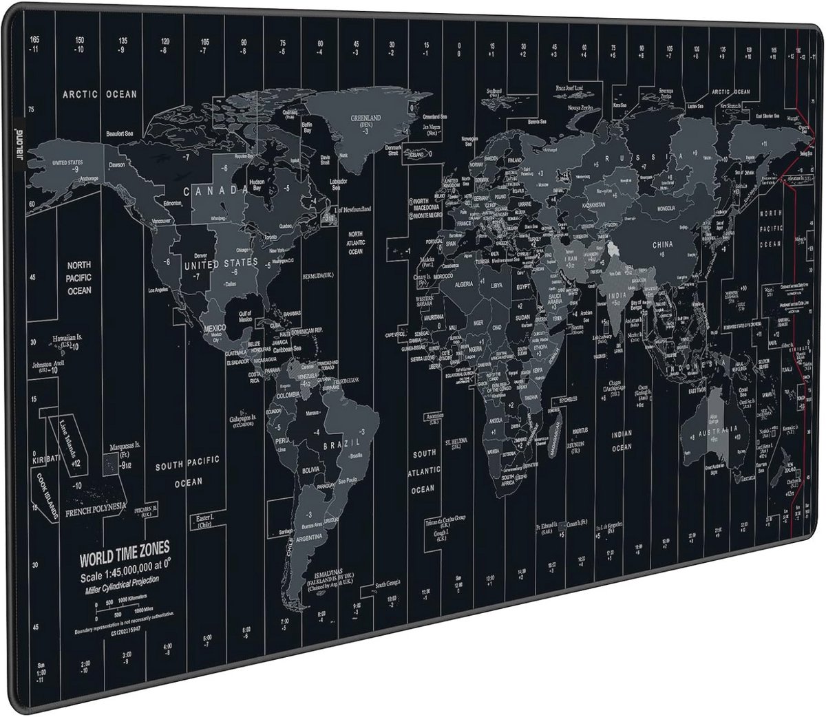 Grote Gaming Muismat - 900x400x3mm - Comfortabel Zwart Met Wereldkaart Ontwerp