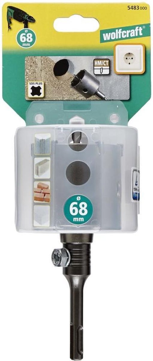 Couronne Carottier SDS-PLUS Wolfcraft 5483000 – 68 Mm Avec Mandrin