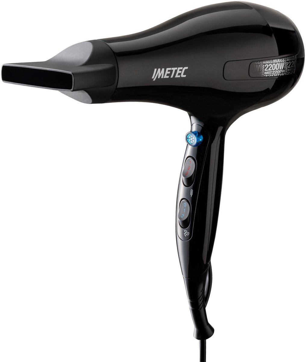 Imetec S6 2000 haardroger 2200 W Zwart