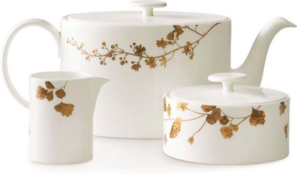 Wedgwood - Vera Wang Jardin Thee Set - Wit & Goud - 3-delig