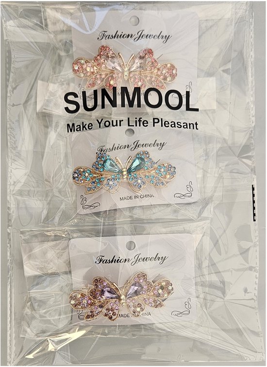 Pinces à cheveux - Épingle à cheveux - Pince à cheveux - Épingle à cheveux - Barettes et pinces à cheveux - Set de 3 pièces - Papillon